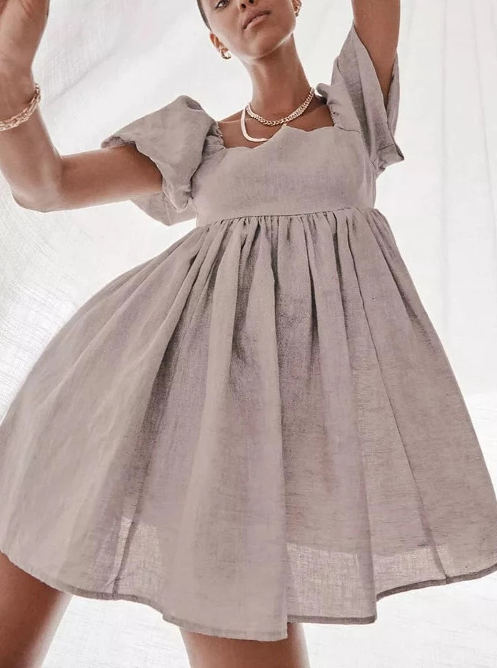 Vintage Khaki Linen Dress