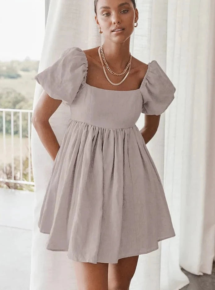 Vintage Khaki Linen Dress