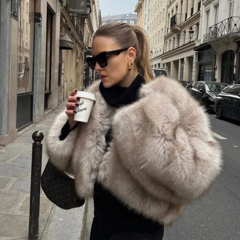 Gradient Luxe Faux Fur Coat - Winter 2023