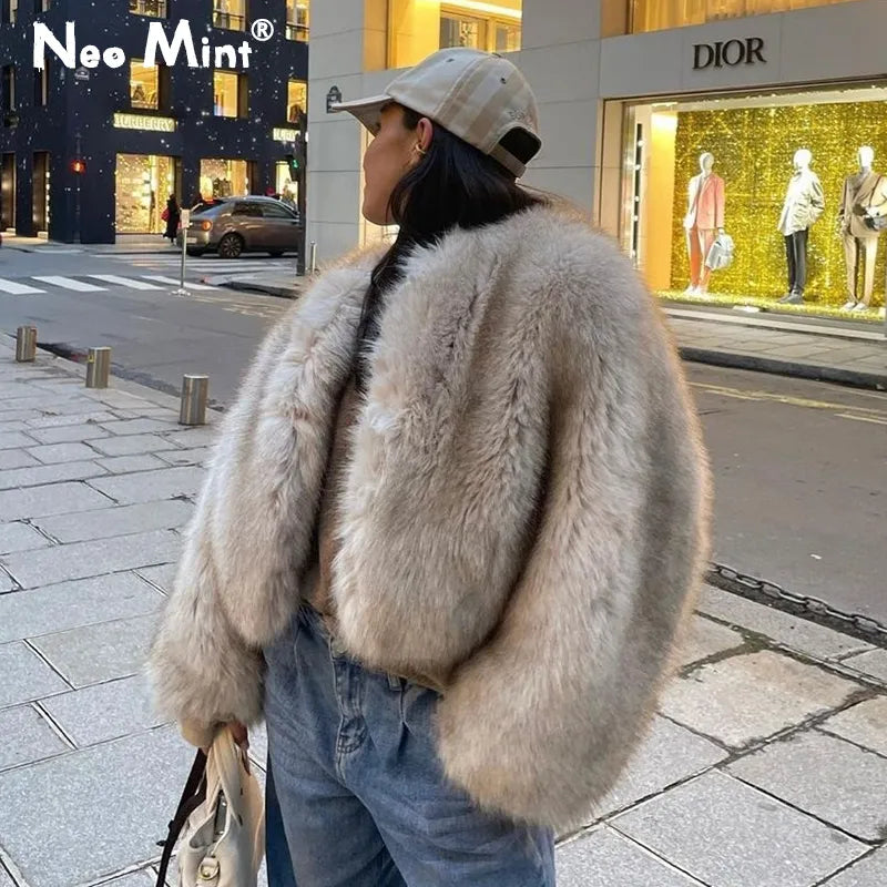 Gradient Luxe Faux Fur Coat - Winter 2023
