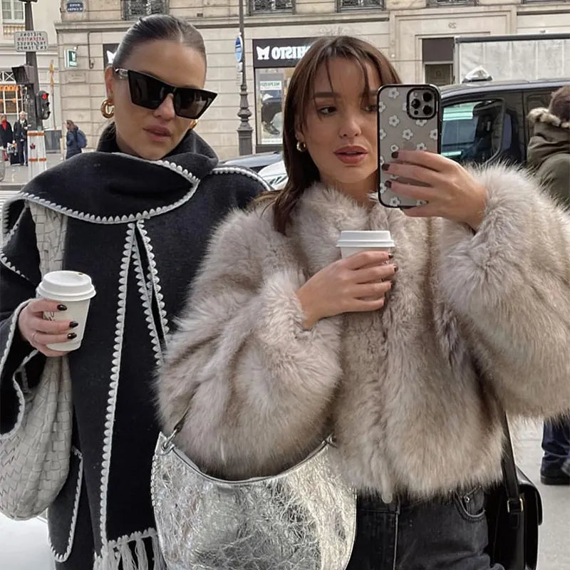 Gradient Luxe Faux Fur Coat - Winter 2023